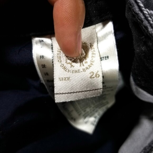 DIESEL BAKARI NE Straight Leg Articulated Knee Moto Jeans Womens 26 Black - Picture 4 of 8